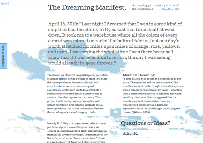 dreaming manifest